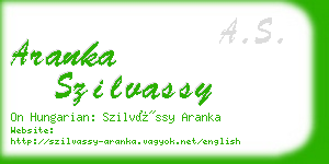 aranka szilvassy business card